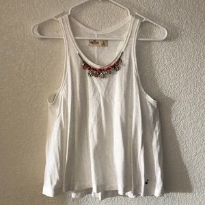 Hollister white tank top small
